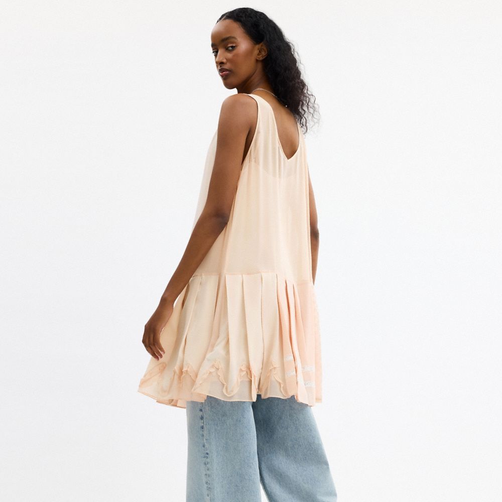 COACH®,Pleated Bow Dress,,Scale View