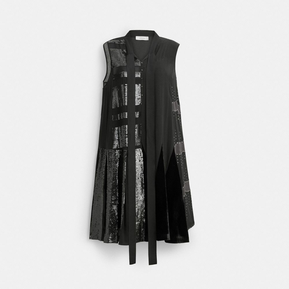 Coach Embellished Dress In Black
