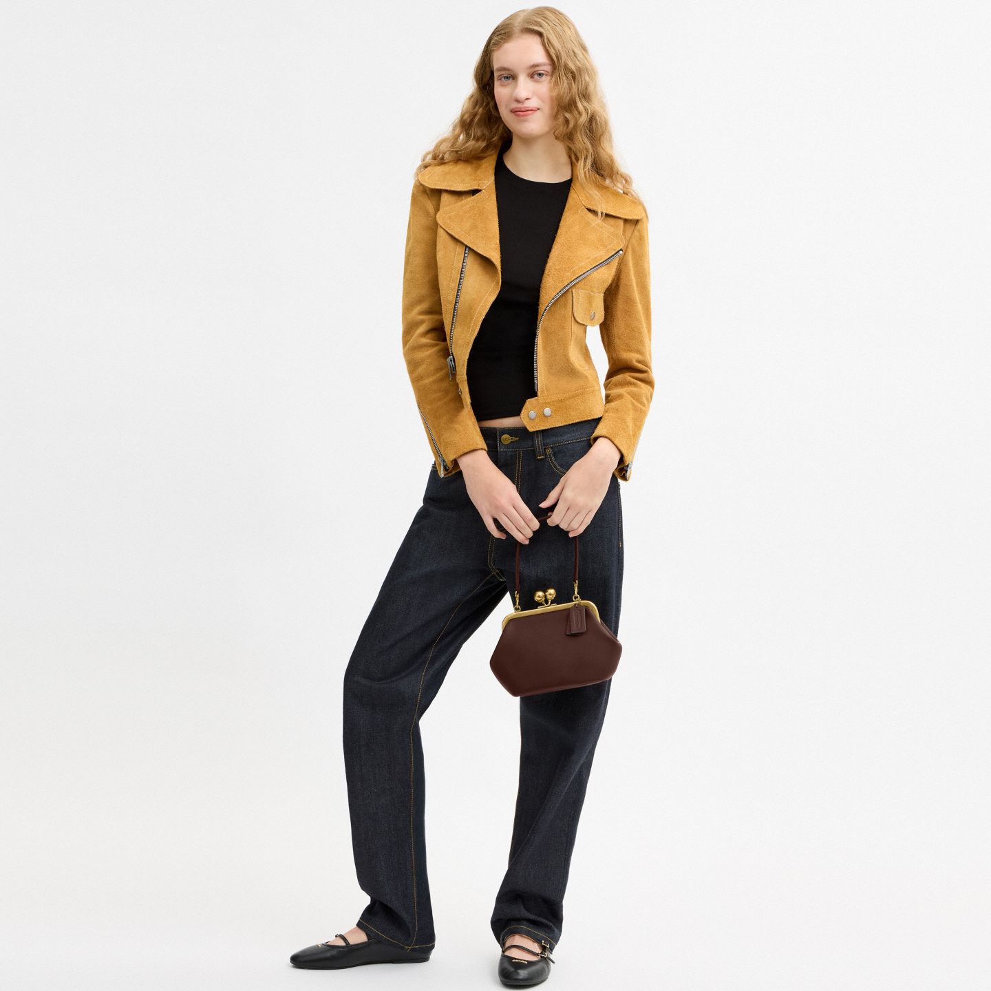 Женская сумка Coach Kisslock Frame Bag 16, цвет: Латунный / Кленовый — фото 4