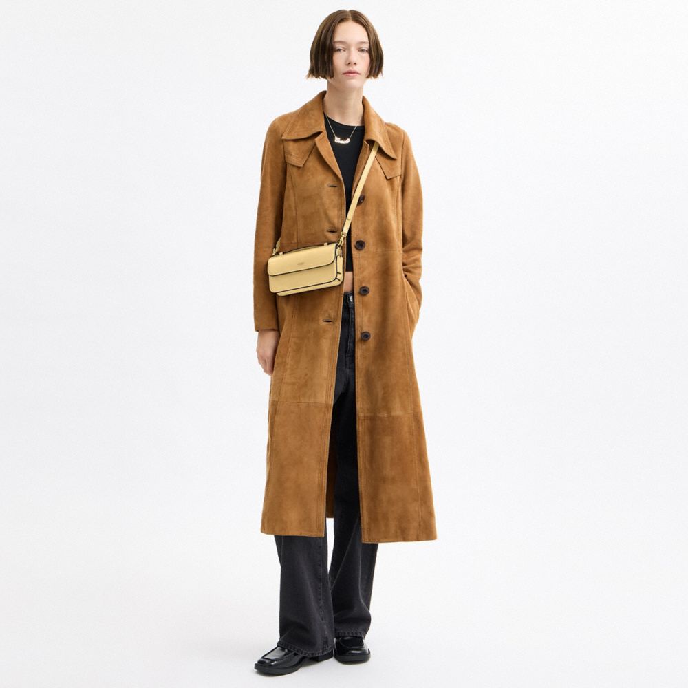 COACH®,Elora Top Handle Crossbody Bag,Lining Leather,Leather,Calfskin Leather,Shoulder Bag,Compact,Brass,Casual,Beige,Detail View