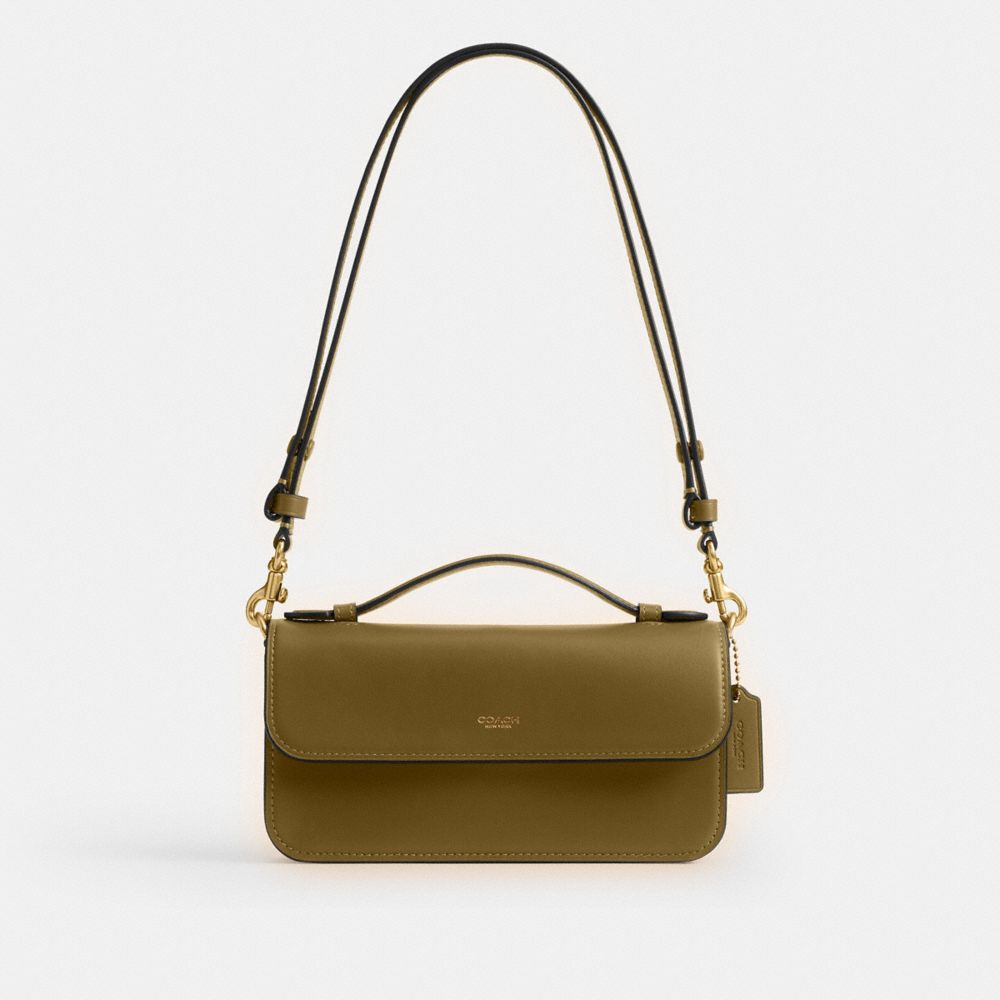 COACH&reg;,Elora Top Handle Crossbody Bag,Lining Leather,Leather,Calfskin Leather,Shoulder Bag,Compact,Brass,Casual,Brown,Front View