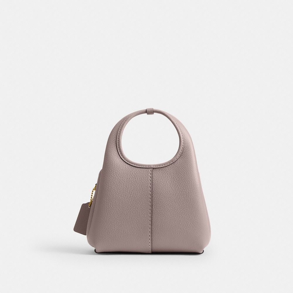 COACH®,Lana Shoulder Bag 19,Leather,Shoulder Bag,Metal,Logo,Compact,Brass,Casual,Blush,Back View