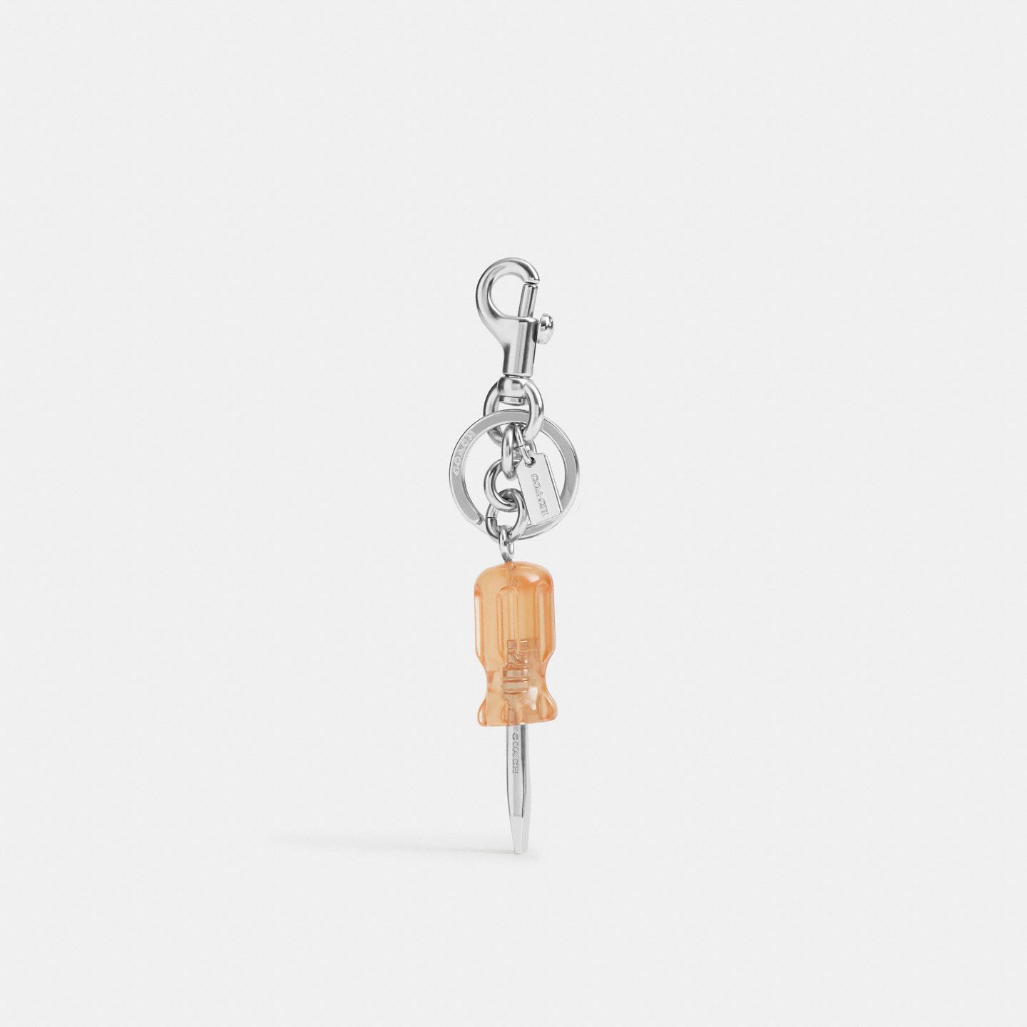 Женский брелок Coach Screwdriver Bag Charm, цвет: Серебряный — фото 1
