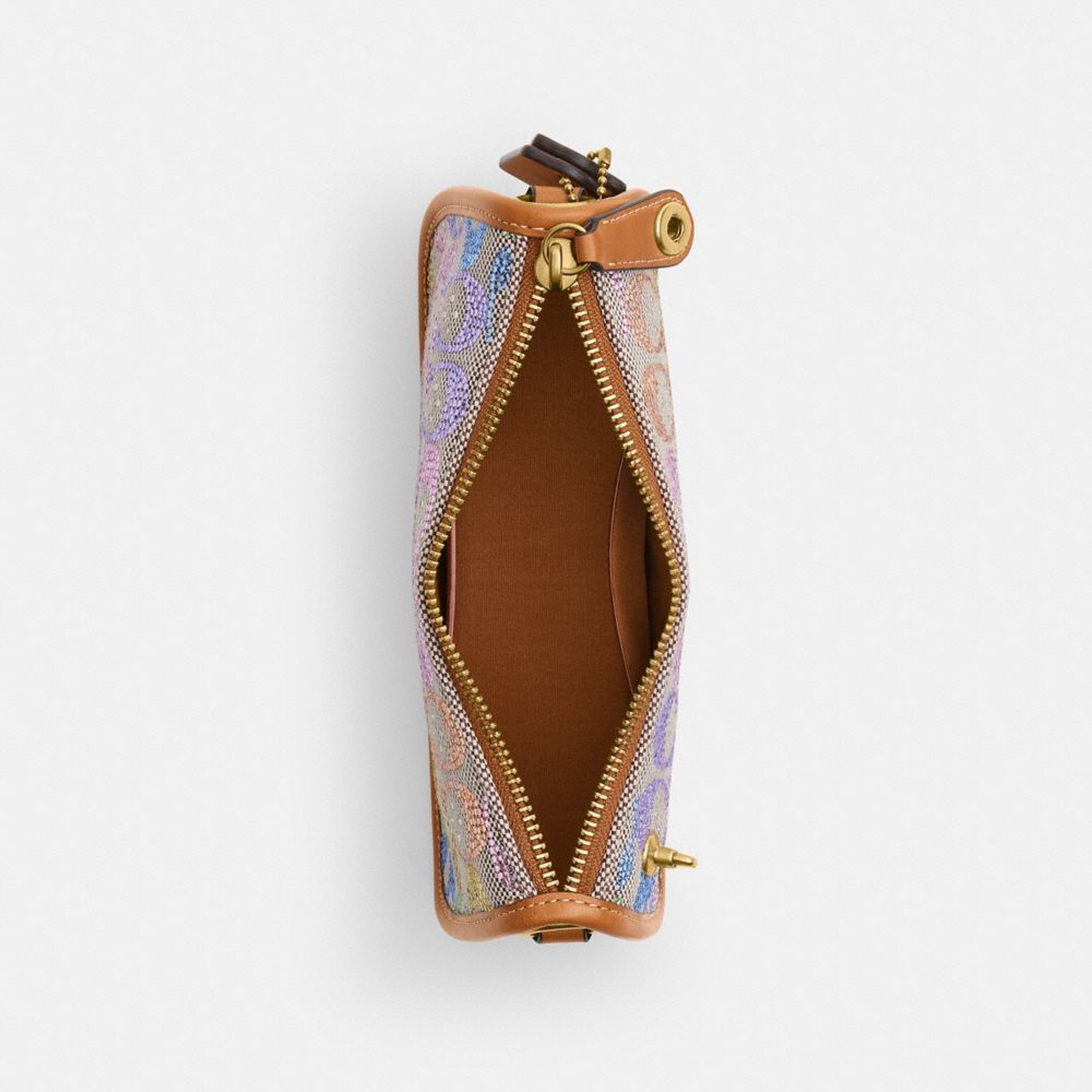 COACH®,Swinger Bag 20 With Chain In Crystal Signature Jacquard,Multi Color,Inside View,Top View