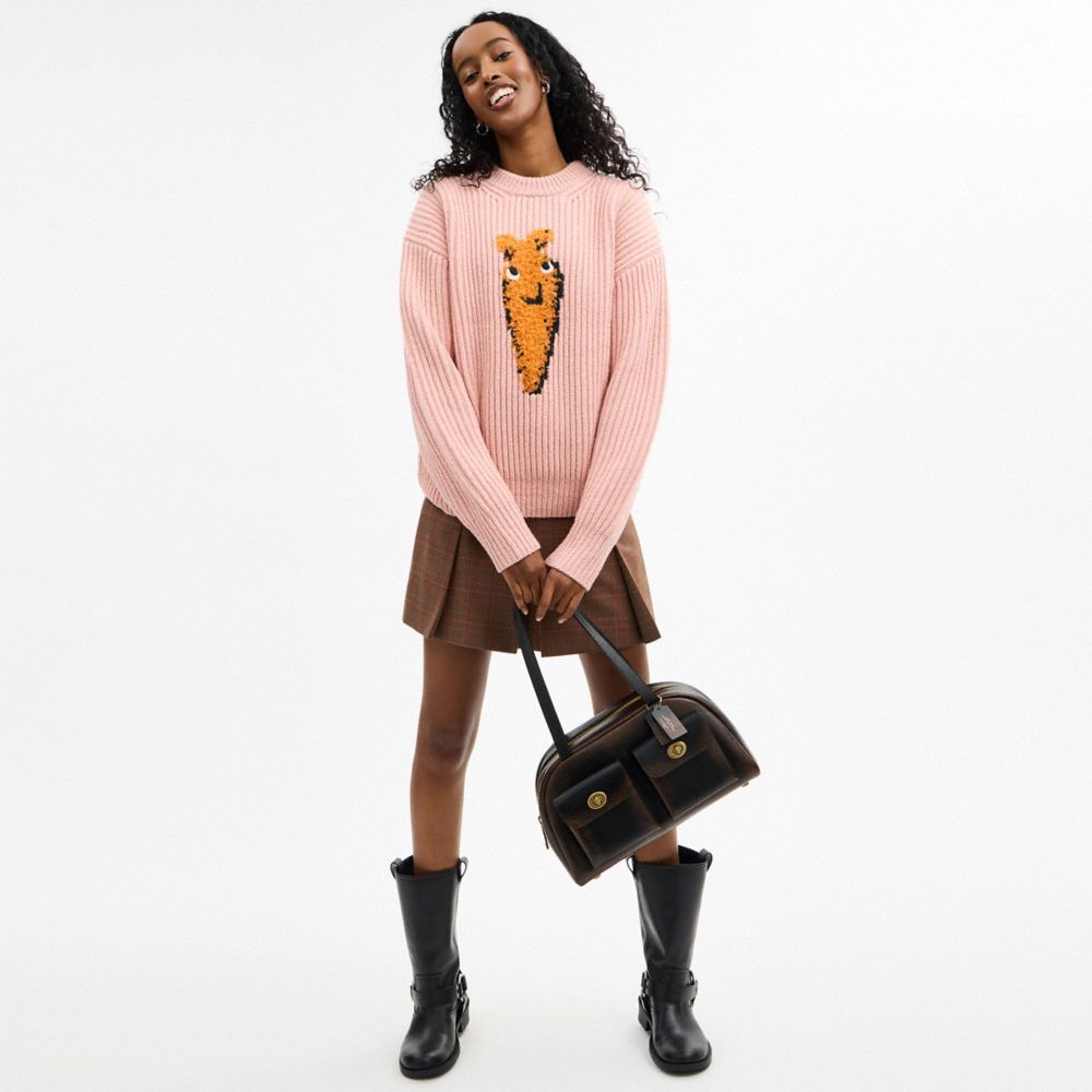 Coach Twin Turnlock Bag In Loved Leather