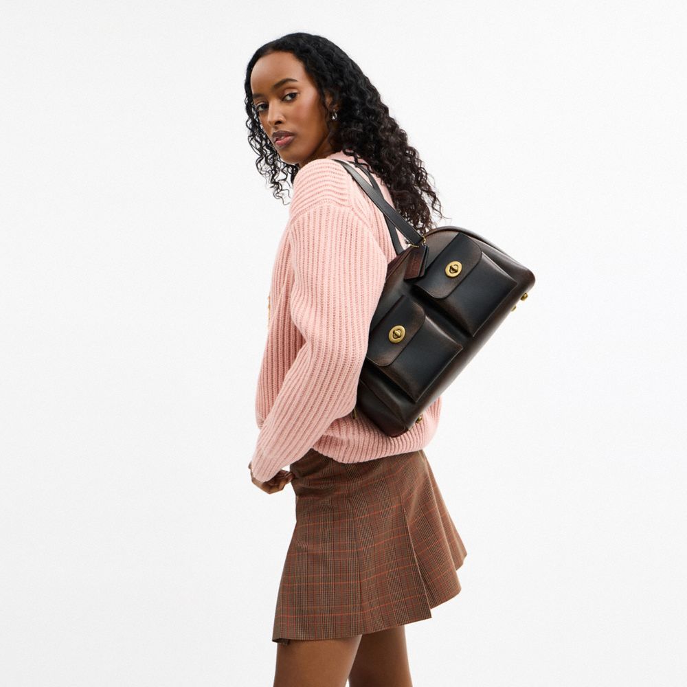 Coach Twin Turnlock Bag In Loved Leather