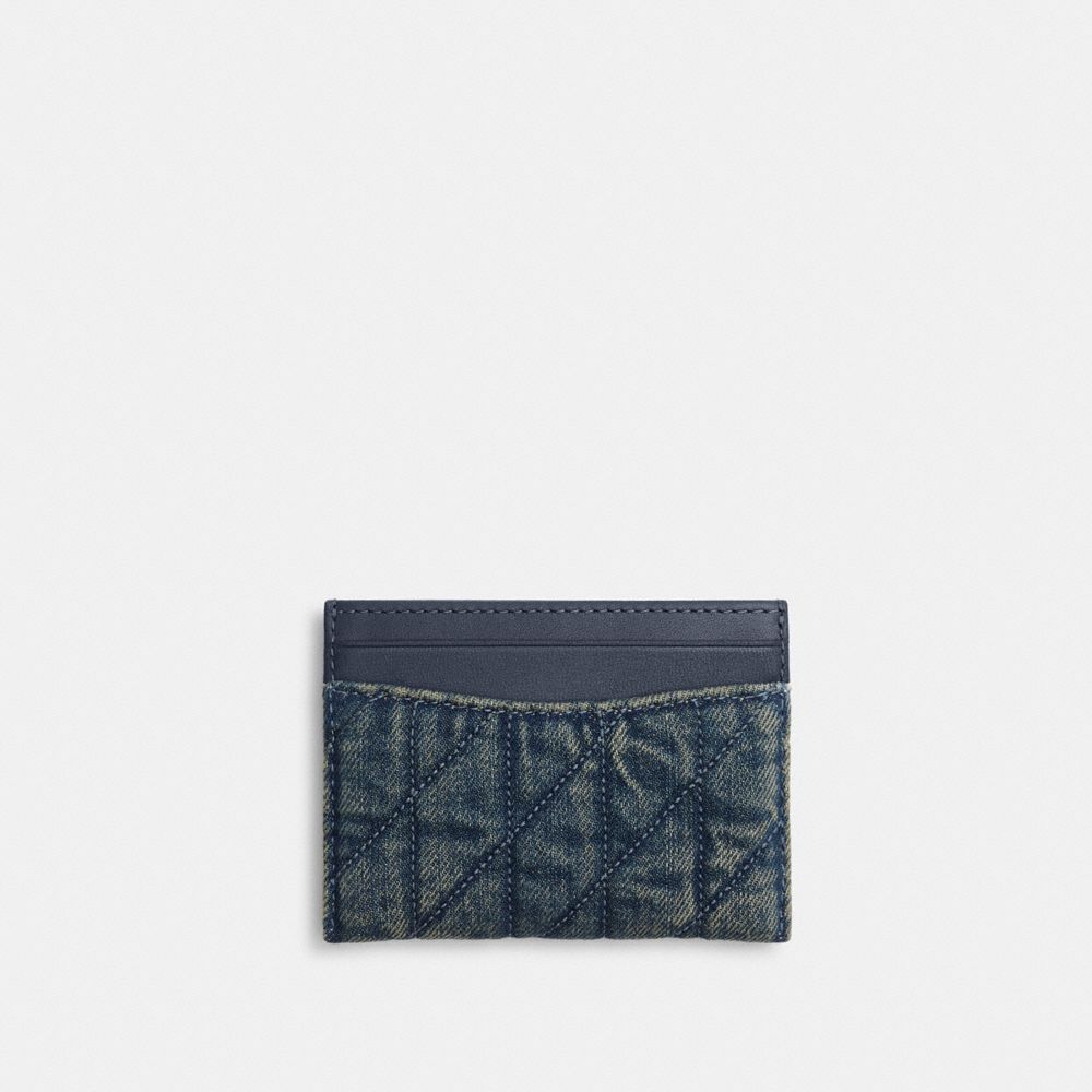 Coach Essential Card Case In Regenerative Cotton Denim With Quilting — фото 2