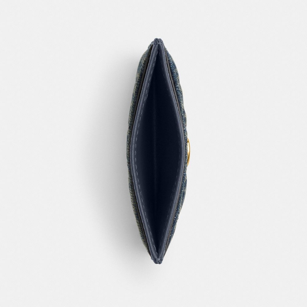 Coach Essential Card Case In Regenerative Cotton Denim With Quilting — фото 3