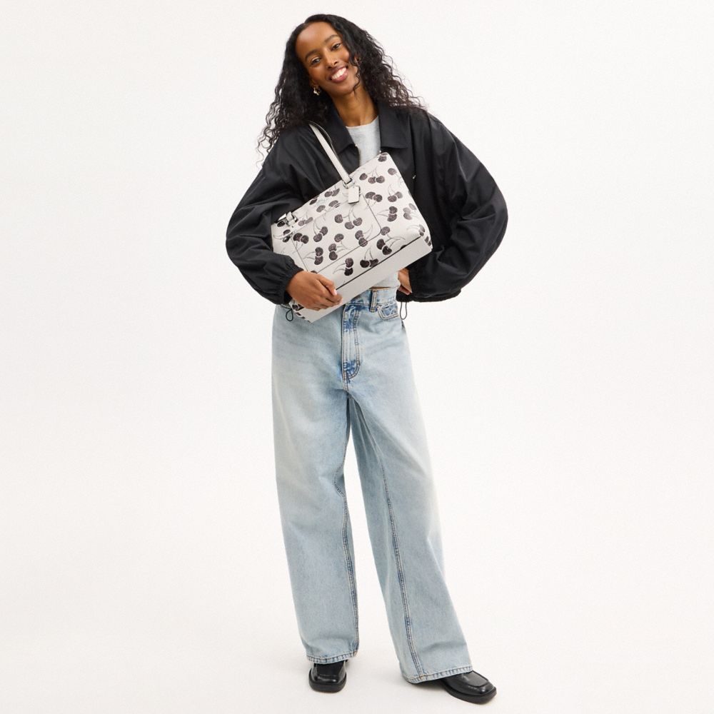 COACH®,Station Tote Bag With Cherry Print,,Detail View