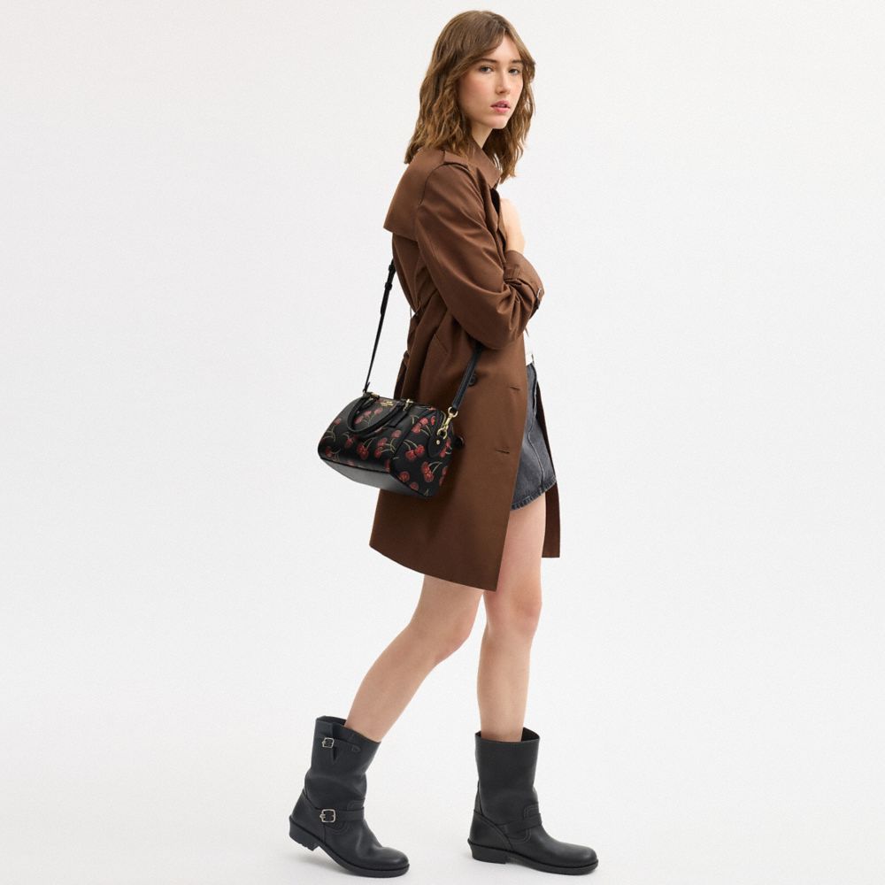 COACH®,Rowan Satchel Bag With Cherry Print,