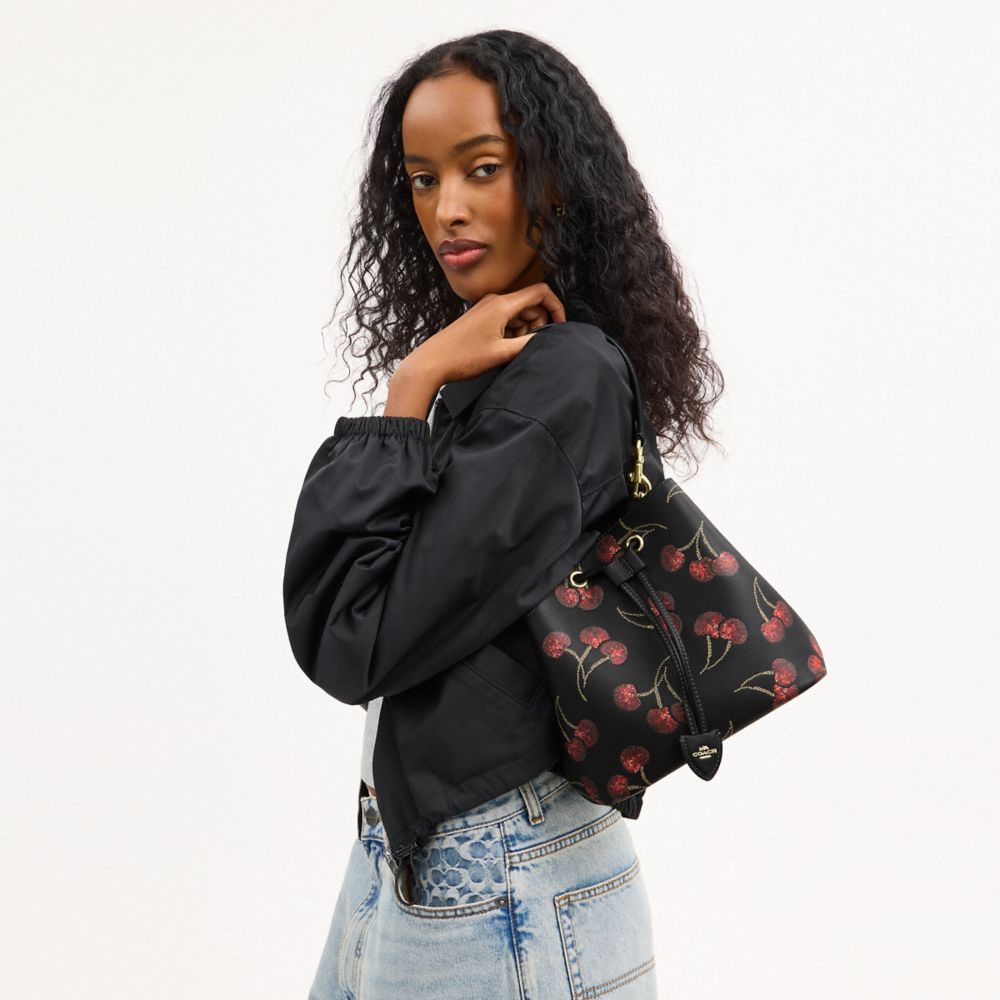 COACH®,Rowan Bucket Bag With Cherry Print,,Detail View