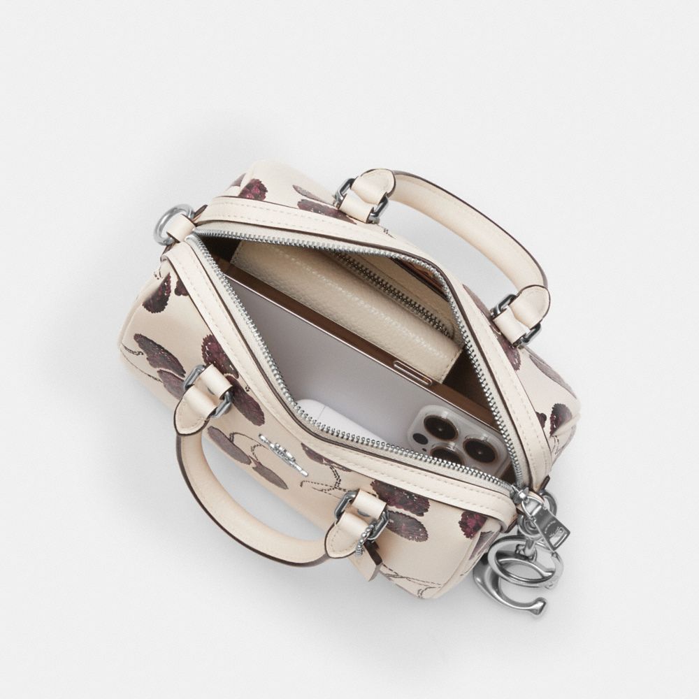 COACH®,Mini Rowan Crossbody Bag With Cherry Print,,Inside View,Top View