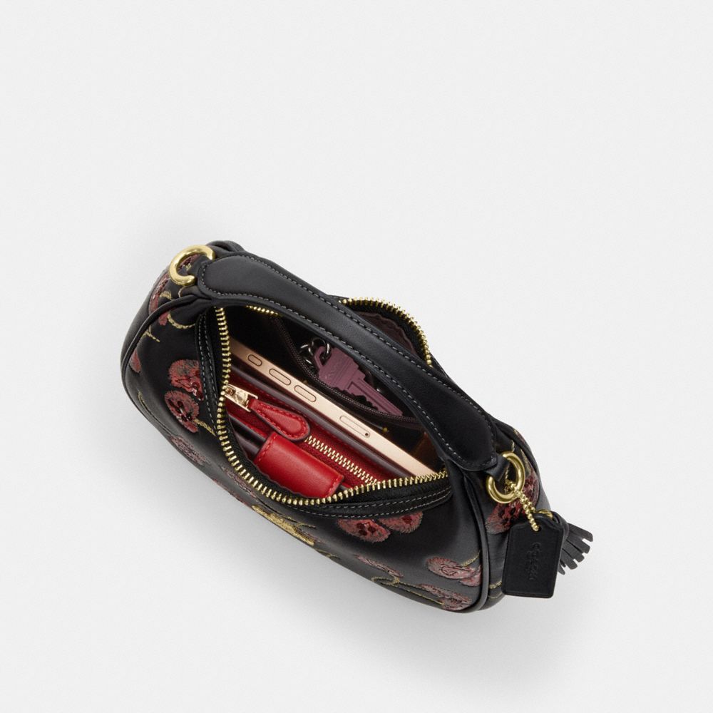 COACH®,Carmen Mini Crossbody Bag With Cherry Print,,Inside View,Top View