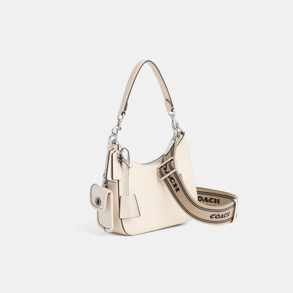 Coach Upcrafted Hobo Crossbody With Signature Canvas In Chalk