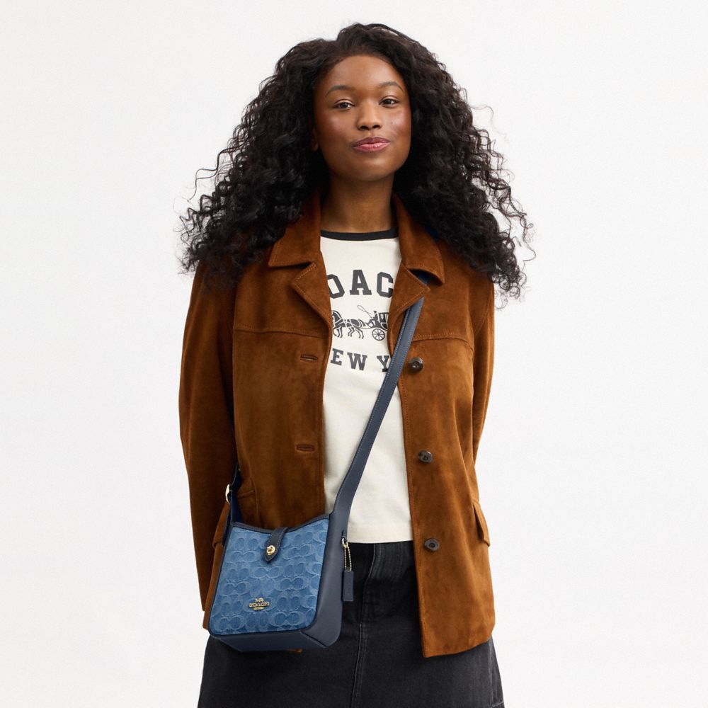 COACH®,Hadley Mini Crossbody Bag In Signature Denim,Navy