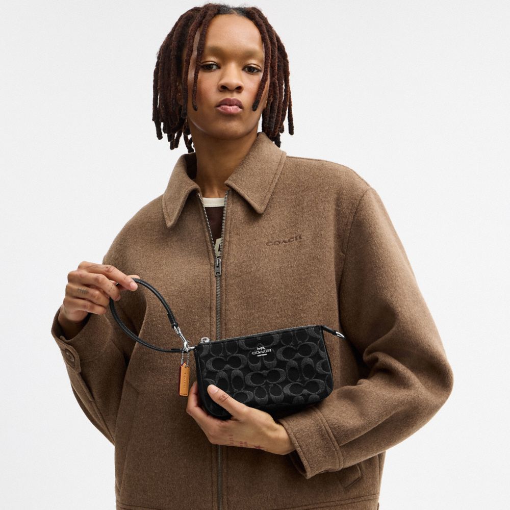 COACH®,NOLITA 19 EN DENIM EXCLUSIF,Denim,Argenté,Detail View