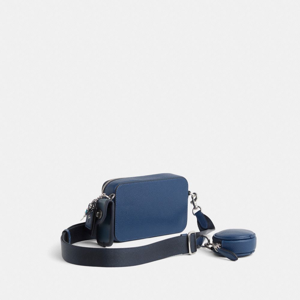 COACH®,Upcrafted Charter Slim Crossbody,Blue,Angle View