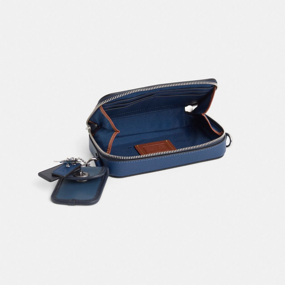 COACH®,Upcrafted Charter Slim Crossbody,Blue,Inside View,Top View