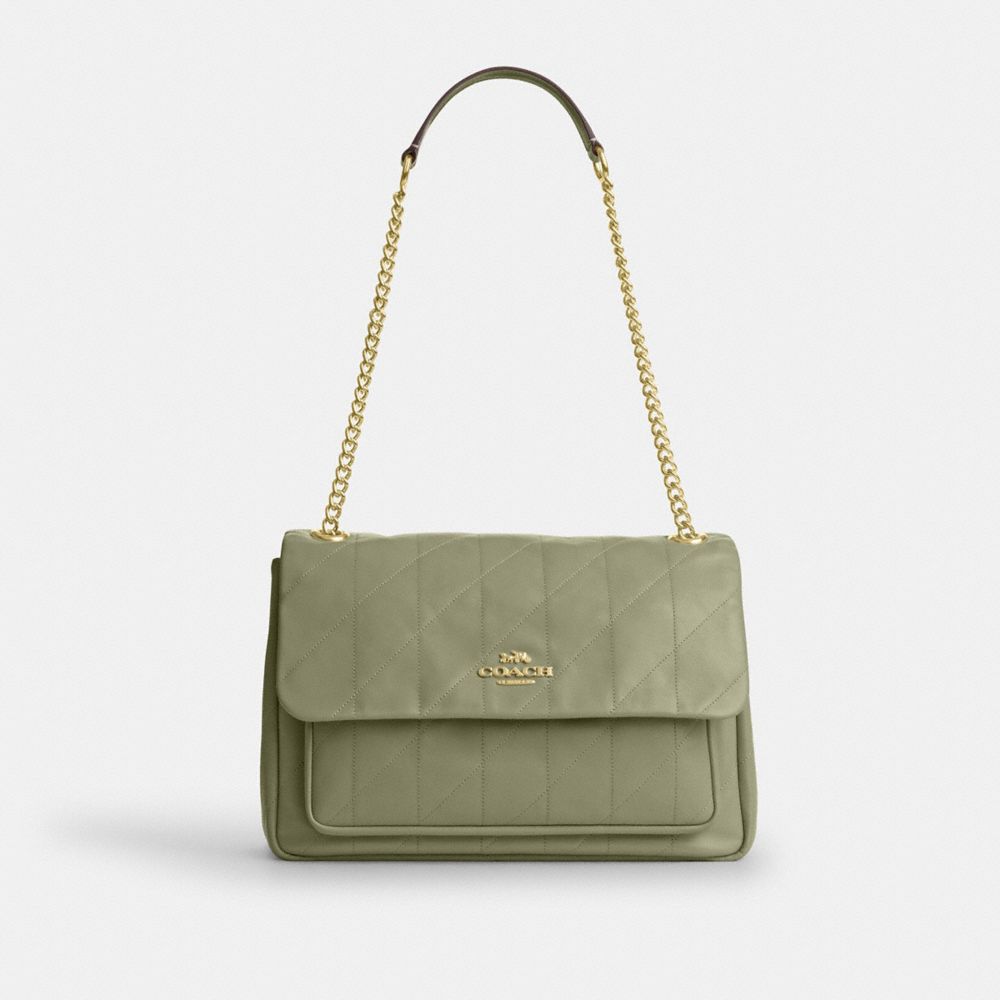 COACH®,SAC BANDOULIÈRE ELODIE AVEC MATELASSAGE,Im/Pistache,Front View