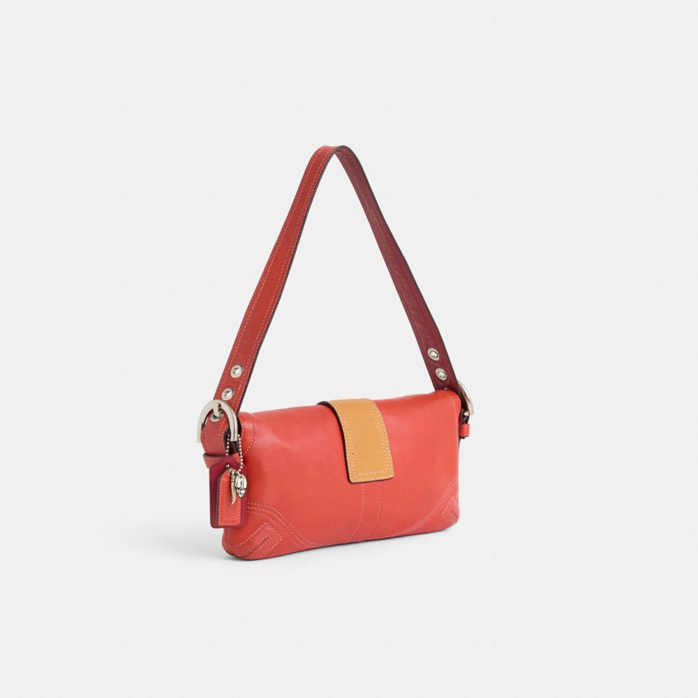 COACH®,Upcrafted Vintage Soho Small Flap Bag,Burnt Orange,Angle View