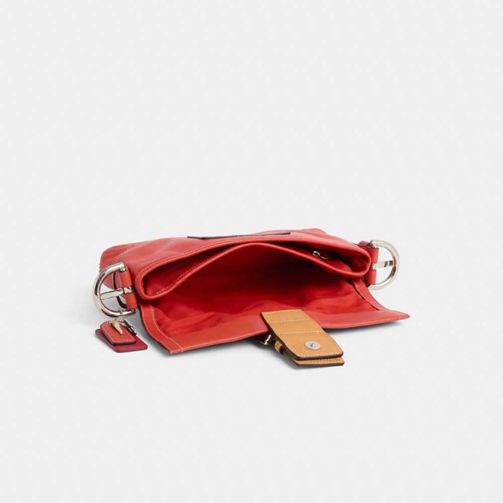COACH®,Upcrafted Vintage Soho Small Flap Bag,Burnt Orange,Inside View,Top View