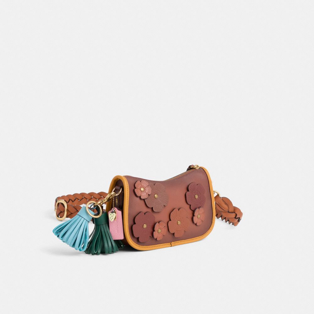 COACH®,Upcrafted Swinger Bag With Garden Embroidery,,Angle View