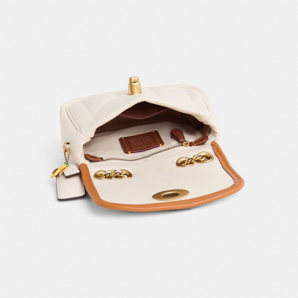 COACH®,Upcrafted Pillow Madison Shoulder Bag 18 With Quilting,Cream,Inside View,Top View