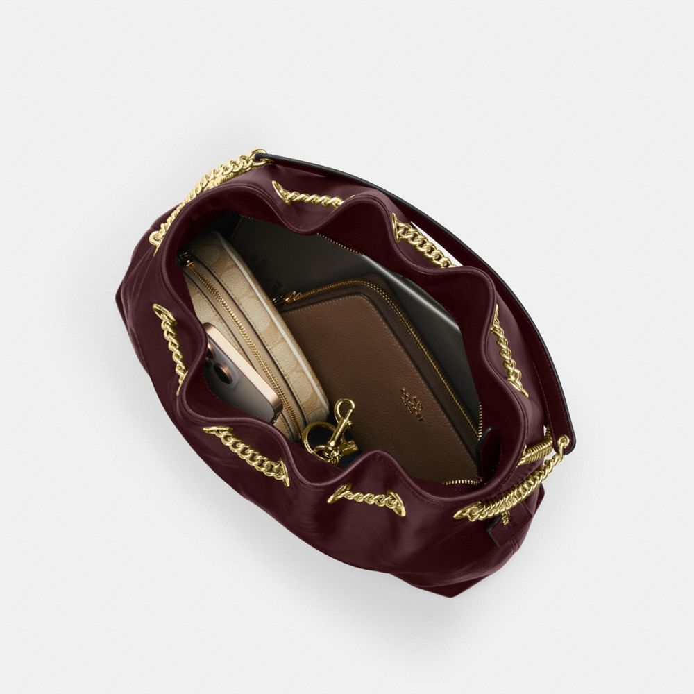 COACH®,Evelyn Shoulder Bag,,Inside View,Top View