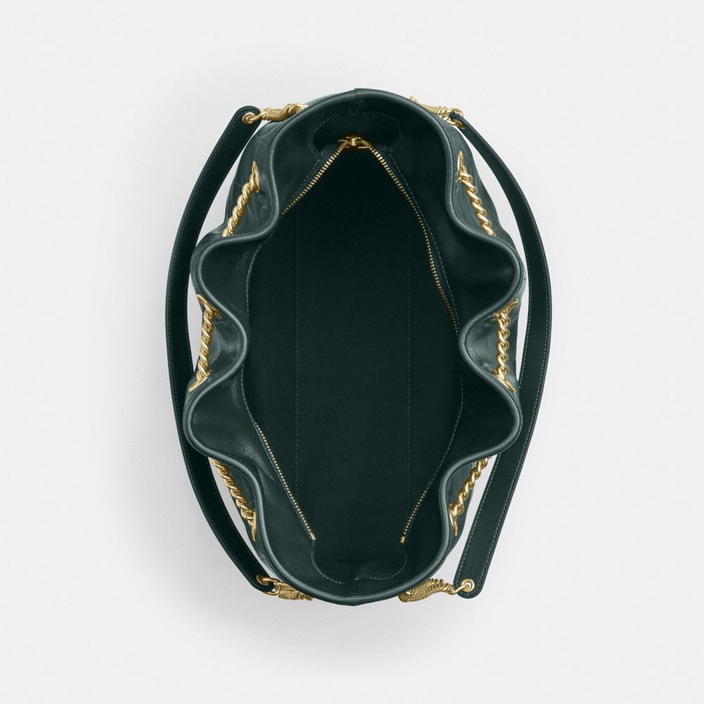 COACH®,Evelyn Large Shoulder Bag With Quilting,,Inside View,Top View