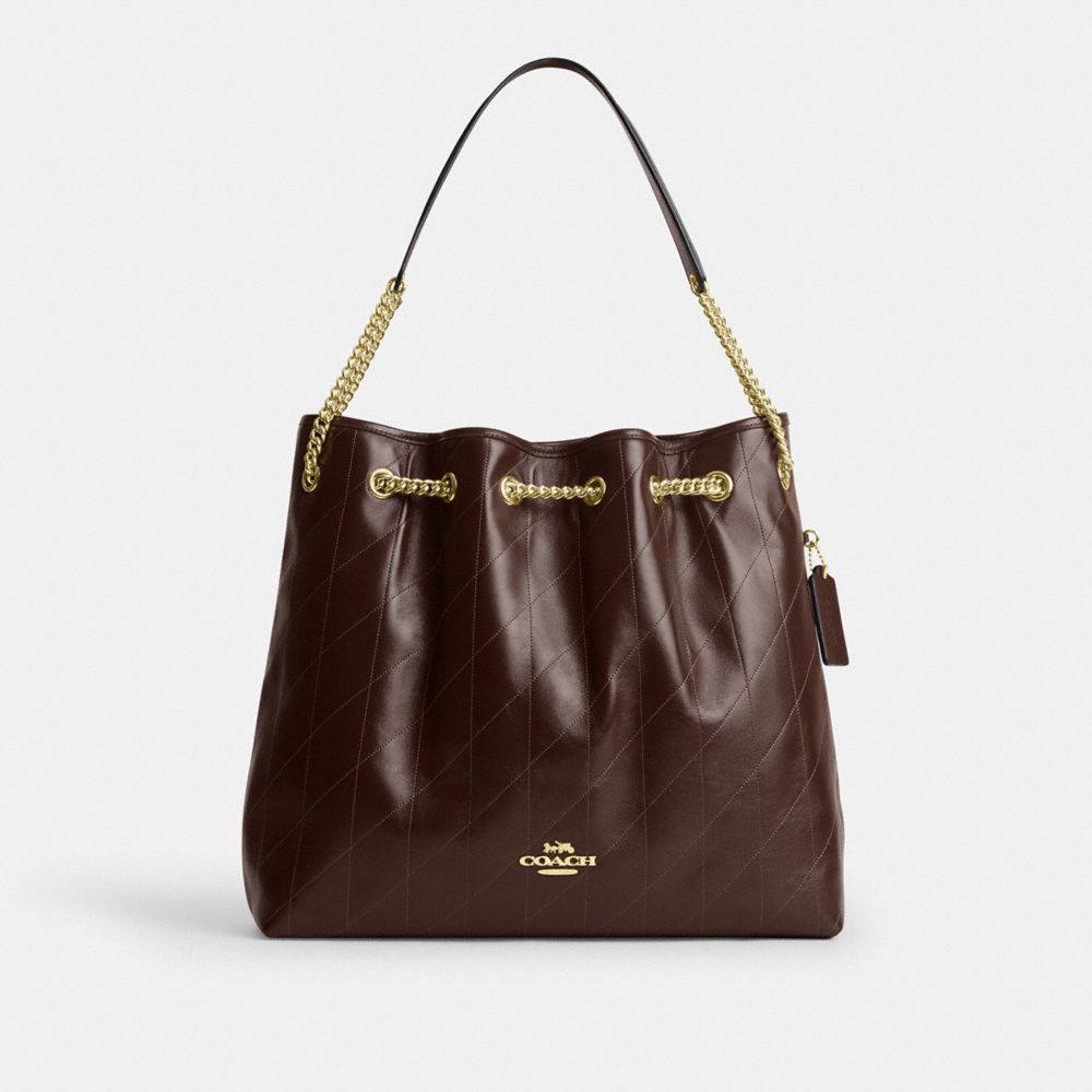 COACH®,エヴリン ラージ ショルダー バッグ・キルティング,ショルダーバッグ,ｼﾙﾊﾞｰ/ﾒｲﾌﾟﾙ,ﾒｲﾌﾟﾙ,Front View
