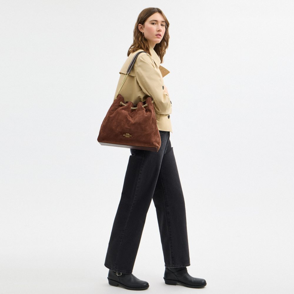 COACH®,Evelyn Large Shoulder Bag With Quilting,,Detail View