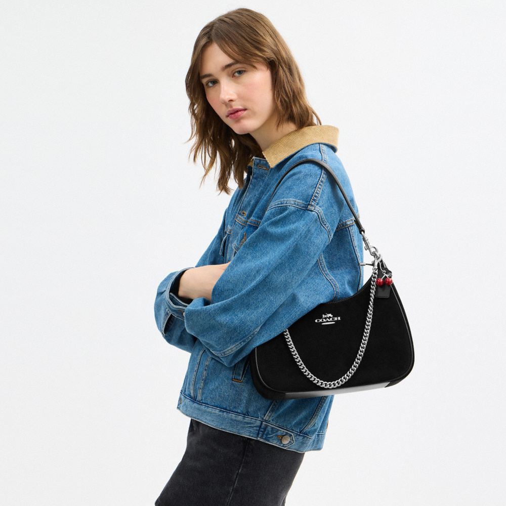 COACH®,Teri Hobo Bag With Cherry Charm,,Detail View