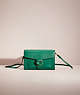 COACH®,RESTORED TABBY CHAIN CLUTCH,Polished Pebble Leather,Mini,Brass/Green,Front View