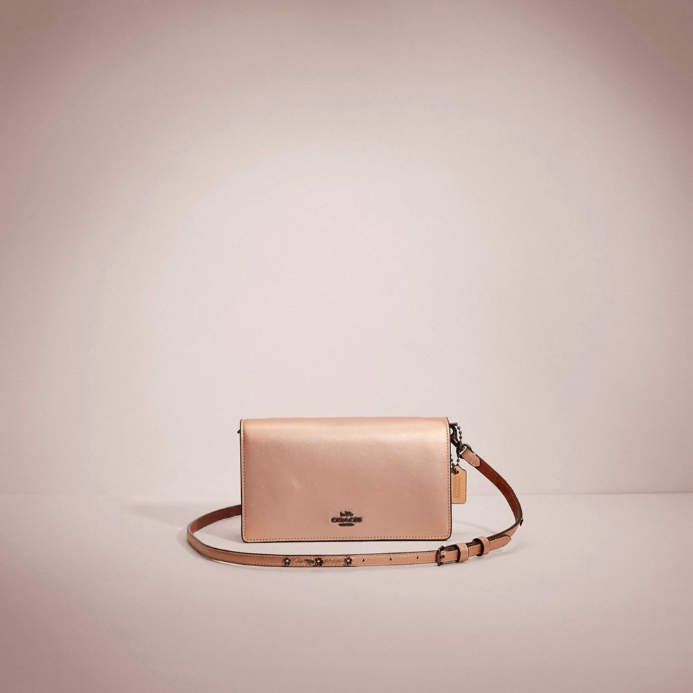 COACH Restored Callie Foldover Chain Clutch With Tea Rose