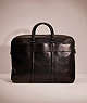 COACH®,RESTORED METROPOLITAN DOUBLE ZIP BUSINESS CASE,Smooth Leather,Gunmetal/Black,Front View