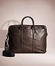 COACH®,RESTORED METROPOLITAN DOUBLE ZIP BUSINESS CASE,Smooth Leather,Gunmetal/Chestnut,Front View
