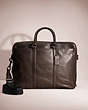 COACH®,RESTORED METROPOLITAN DOUBLE ZIP BUSINESS CASE,Smooth Leather,Gunmetal/Chestnut,Front View