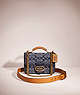 COACH®,RESTORED RILEY TOP HANDLE 22 IN SIGNATURE CHAMBRAY,Smooth Leather,Small,Brass/Chambray Midnight Navy Mlti,Front View