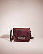 COACH®,RESTORED SWAGGER SHOULDER BAG,Metallic Leather,Small,Gunmetal/Metallic Cherry,Front View