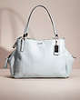 COACH®,RESTORED CAFE CARRYALL,Smooth Leather,Silver/Sea Mist,Front View