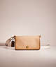 COACH®,RESTORED DINKY IN COLORBLOCK,Glovetanned Leather,Brass/Chalk Multi,Front View