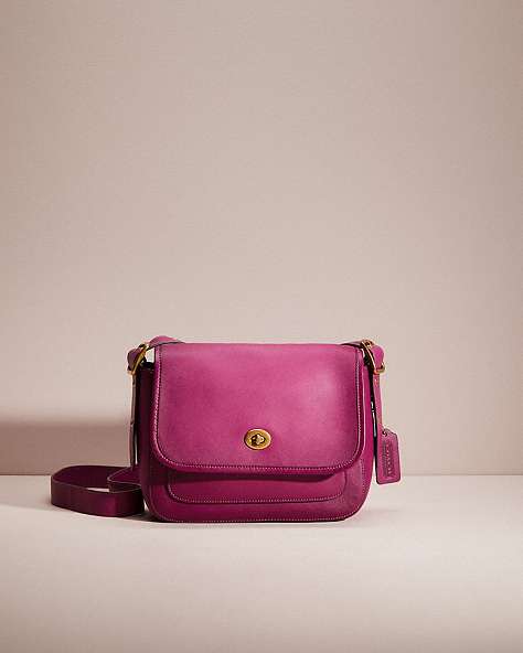 COACH®,RESTORED RAMBLER CROSSBODY,Glovetanned Leather,Small,Brass/Hibiscus,Front View