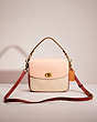 COACH®,RESTORED CASSIE CROSSBODY 19 IN COLORBLOCK,Smooth Leather,Brass/Taupe Red Sand Multi,Front View