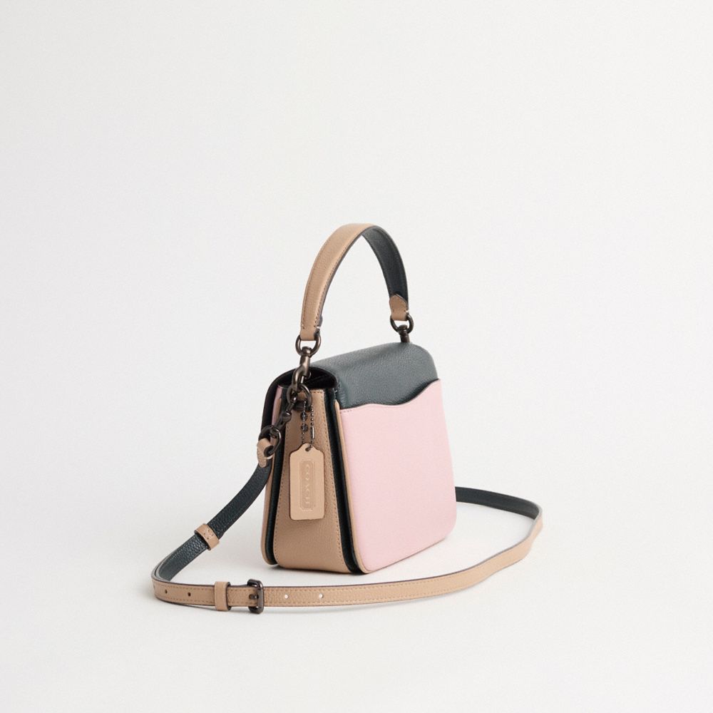COACH®,Restored Cassie Crossbody 19 in Colorblock,Crossbody,Color Block,Metal,Logo,Compact,Casual,,Angle View