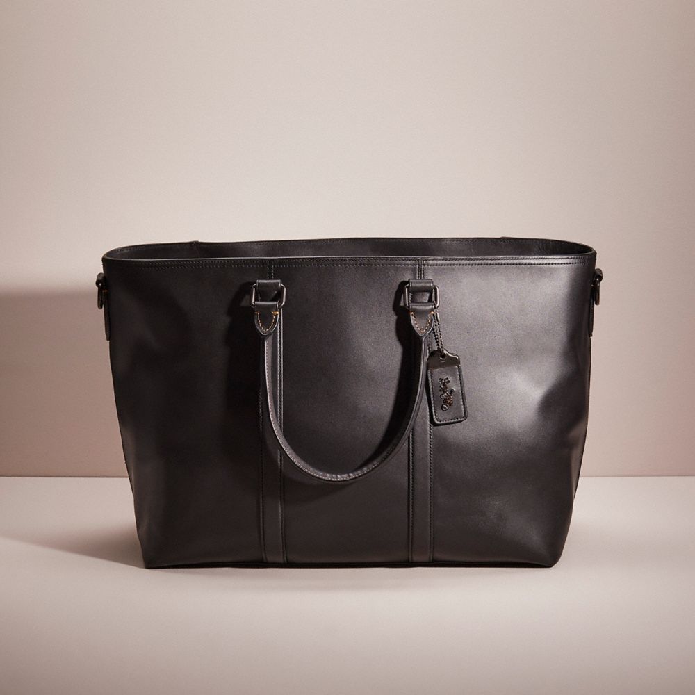 COACH®,RESTORED METROPOLITAN WEEKENDER TOTE,Glovetanned Leather,Black Copper/Black,Front View