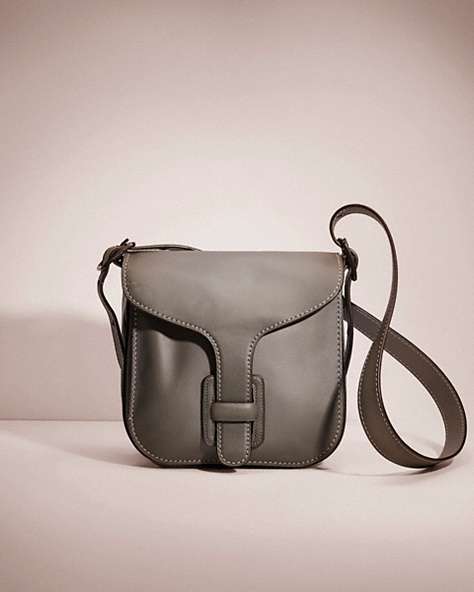 COACH®,RESTORED COURIER BAG,Glovetanned Leather,Medium,Pewter/Heather Grey,Front View