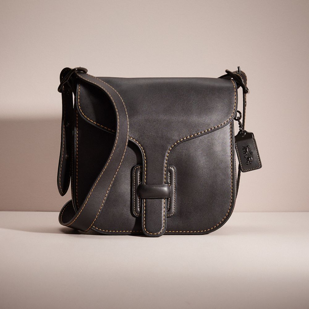 Shop Coach Restored Courier Bag In Pewter/black