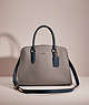 COACH®,RESTORED CHANNING CARRYALL IN COLORBLOCK,Polished Pebble Leather,Large,Gold/Heather Grey Multi,Front View