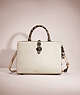 COACH®,RESTORED SERRA SATCHEL IN COLORBLOCK,Smooth Leather,Small,Pewter/Chalk Multi,Front View