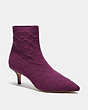 COACH®,JADE BOOTIE,Leather,Deep Berry,Front View